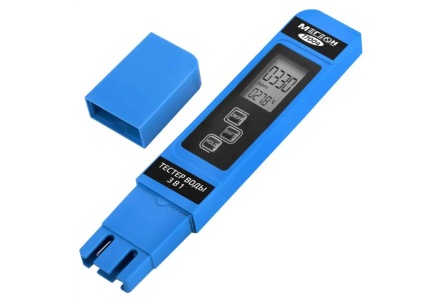 Тестер воды 3 в 1 (солемер/кондуктометр/термометр) МЕГЕОН 17004