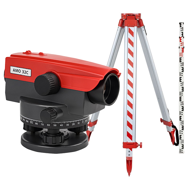 Оптический нивелир AMO 32C + штатив AMO A45 + рейка AMO S3