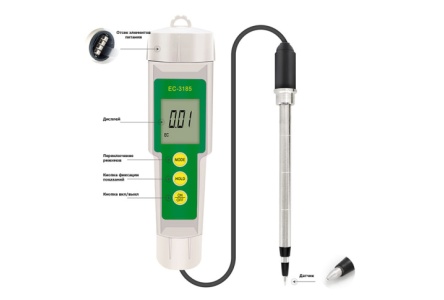 Кондуктометр/солемер с внешним датчиком EC-3185